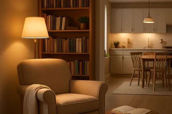 Create a Cozy Reading Nook Adjacent to the Kitchen illustration