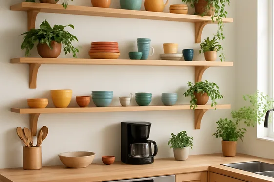Use Open Shelving to Enhance Airiness and Display Style illustration