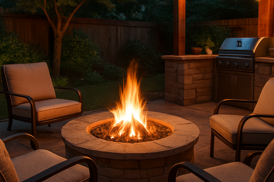Incorporate a Fire Pit Near the Kitchen Space illustration
