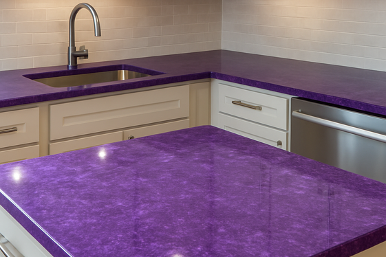 Glossy Purple Countertops for Eye-Catching Shine illustration