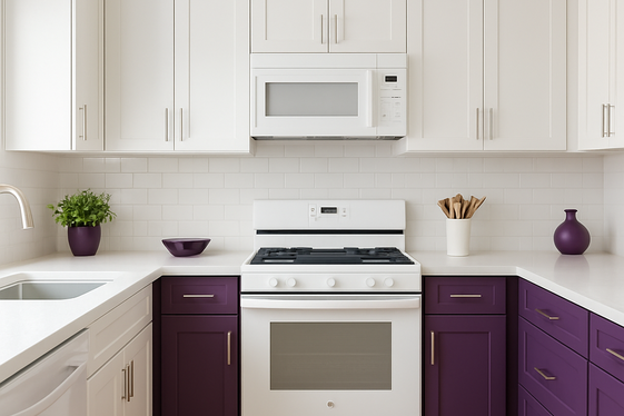 Mixing Purple with White for a Fresh, Clean Kitchen illustration