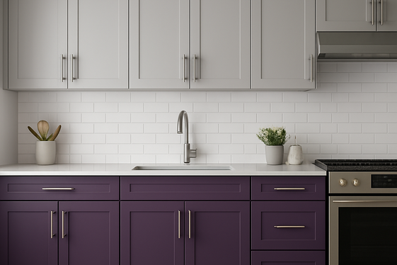 Two-Tone Cabinets Combining Purple and Gray illustration