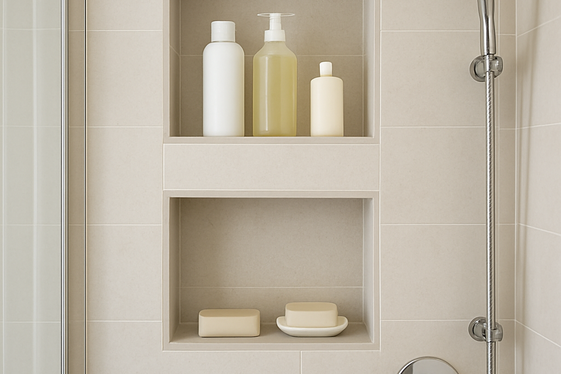 Integrate Recessed Shelves in the Shower illustration
