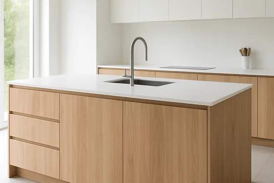 Modern Minimalist Wooden Kitchen Islands illustration