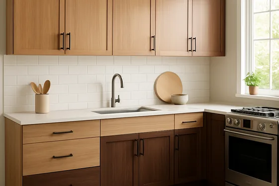 Two-Tone Wooden Cabinets for Visual Interest illustration