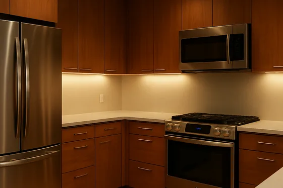 Mixing Wood and Stainless Steel Appliances illustration