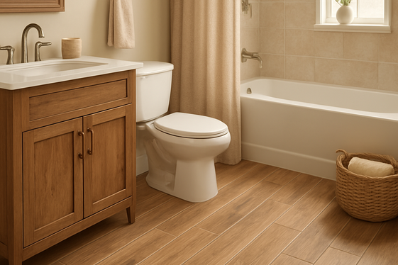 Wood-Look Tiles Bring Warmth to Bathrooms illustration
