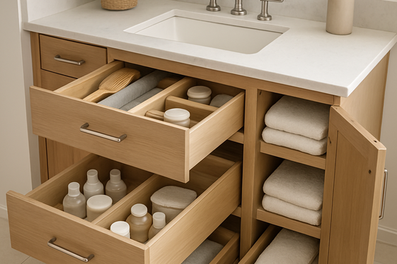 Vanities with Built-In Storage Solutions illustration