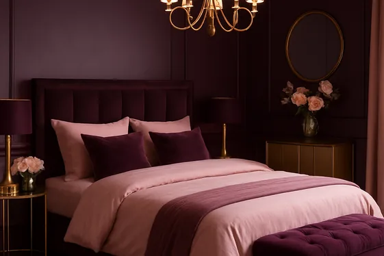 Deep Plum and Pale Pink for Luxurious Romance illustration