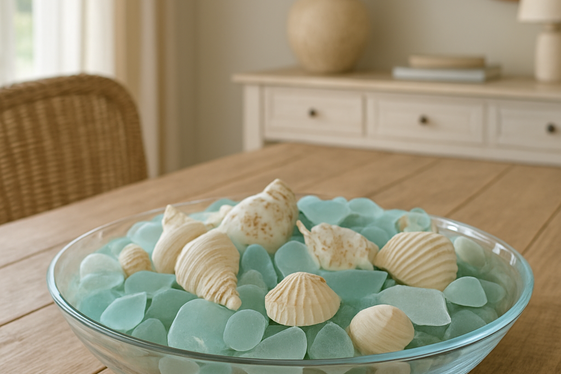 Use Sea Glass and Shell Decor Pieces illustration