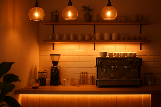Add Warm Lighting to Enhance Coffee Mornings illustration
