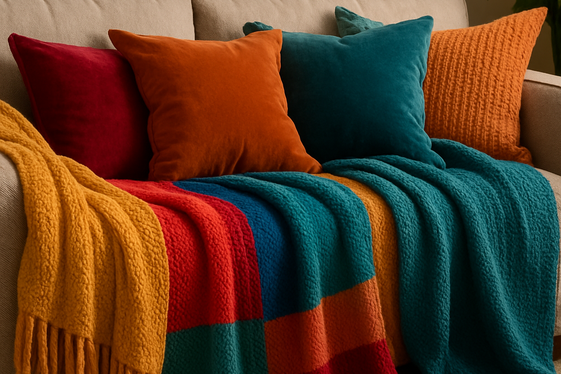 Using Throws and Pillows to Add Color and Coziness illustration