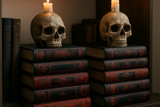 Gothic Book Stack Decoration Ideas illustration