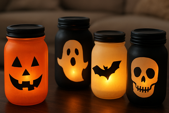 DIY Halloween Candle Holders for Cozy Lighting illustration
