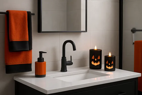 Wickedly Elegant Black and Orange Accents illustration