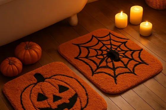 Halloween-Themed Bath Mats and Rugs illustration