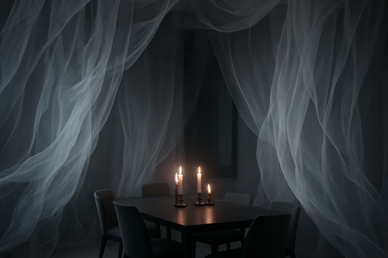 Ghostly Drapes and Sheer Fabrics illustration