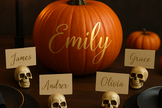 Halloween-Themed Place Cards illustration