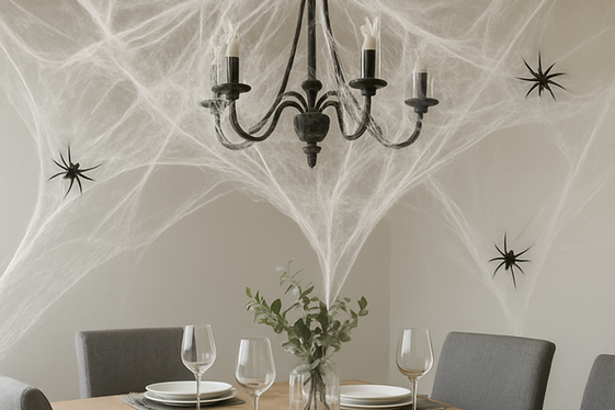 Suspended Spider Web Decor illustration