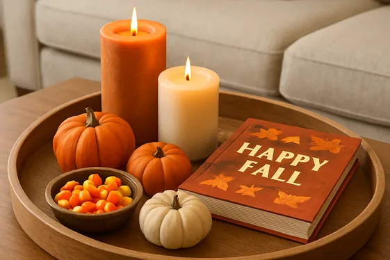 Fall-Inspired Coffee Table Styling illustration