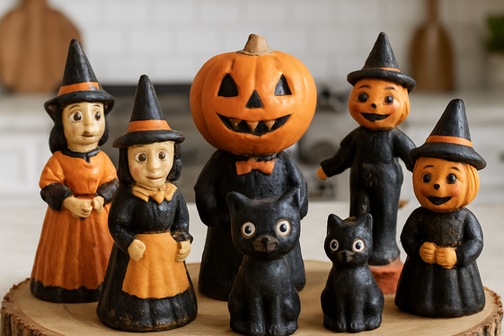 Vintage Halloween Figurines and Collectibles illustration