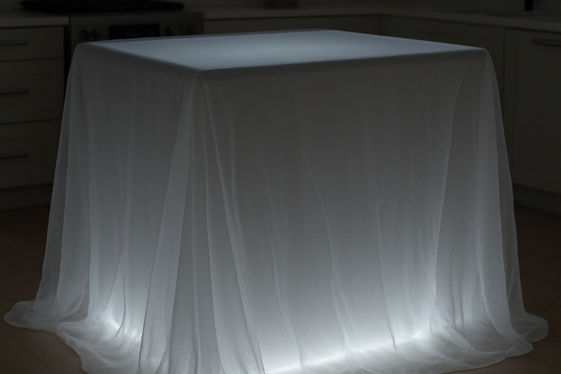Ghostly Fabric Drapes with Subtle Lighting illustration