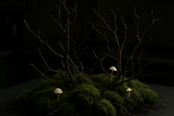 Eerie Greenery with Moss and Twigs illustration
