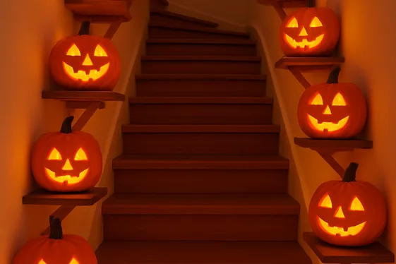 Jack-o'-Lantern Stair Lights illustration