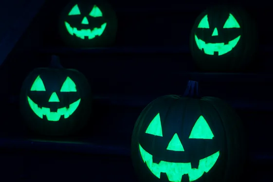 Glow-in-the-Dark Pumpkins and Accents illustration