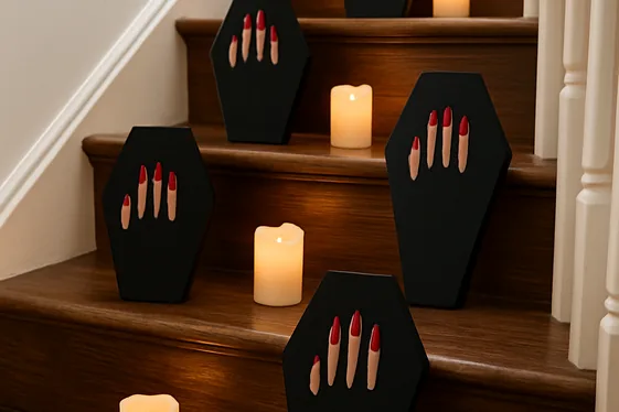 Creepy Coffin Step Markers illustration