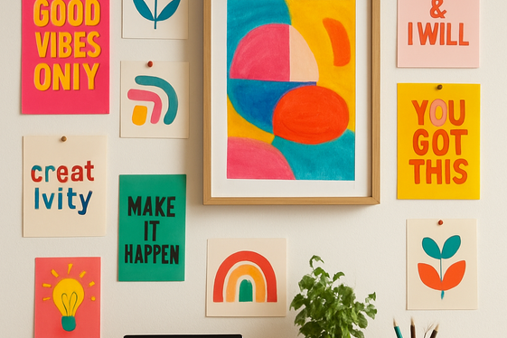 Use Wall Art and Mood Boards for Motivation illustration
