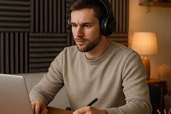 Choose Noise-Canceling Headphones or Soundproofing illustration
