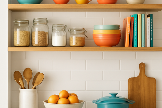 Incorporate Open Shelving for a Stylish Display illustration