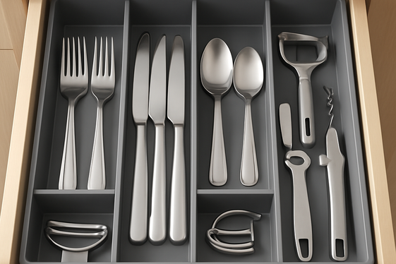 Incorporate Drawer Dividers for Utensil Control illustration