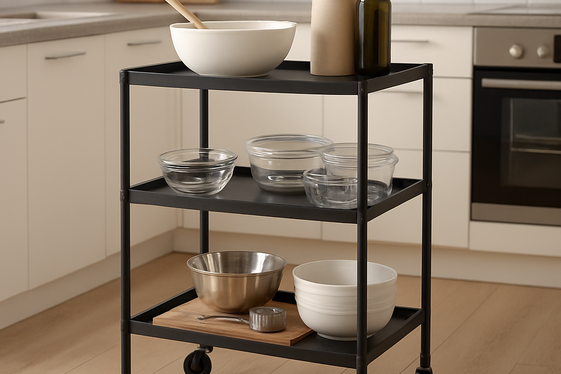 Add a Rolling Kitchen Cart for Flexibility illustration