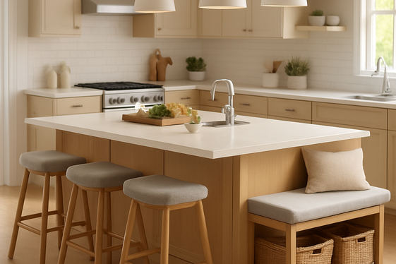 Create a Multi-Functional Island with Seating illustration