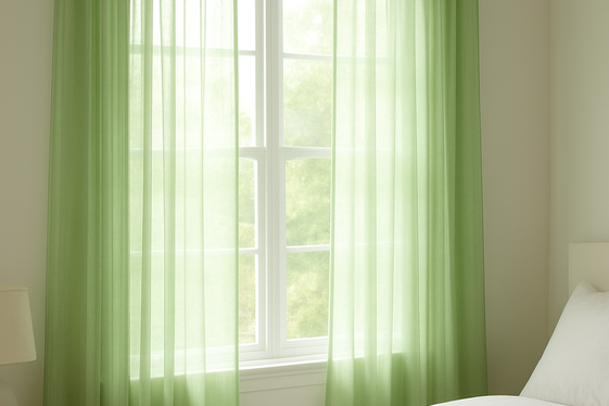 Blending Green Curtains with Natural Light illustration