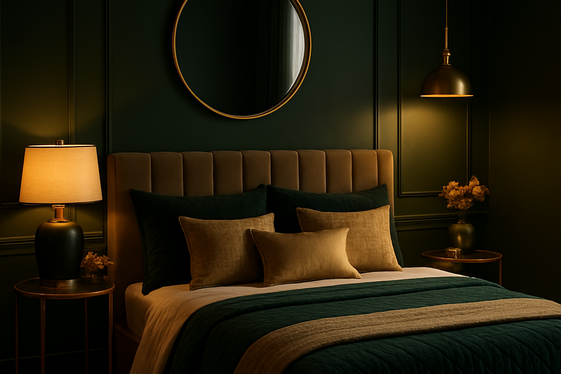 Incorporating Dark Green Accent Walls for Drama illustration