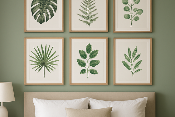 Creating a Green Gallery Wall with Art illustration