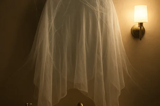 Ghostly White Veil Drapes illustration
