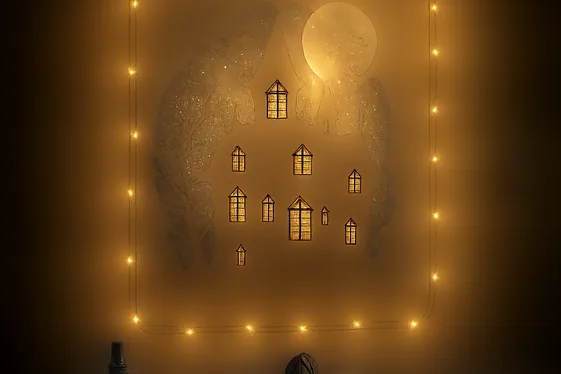 Haunted House Window Clings illustration