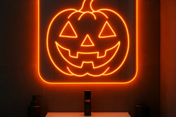 Jack-o’-Lantern Neon Light Mirrors illustration