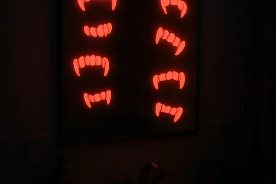 Glow-in-the-Dark Vampire Fangs Stickers illustration