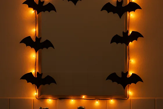 Black Bat Garland Framing Your Mirror illustration
