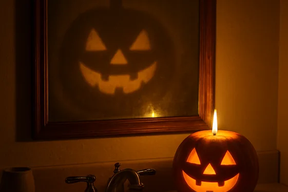 Pumpkin Carving Shadow Effects on Glass illustration