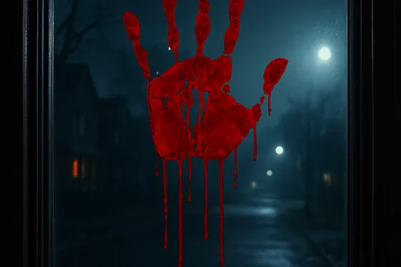 DIY Bloody Handprints Window Decals illustration