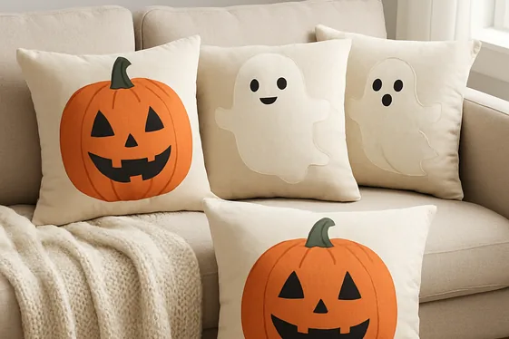 Halloween-Themed Throw Pillow Covers illustration