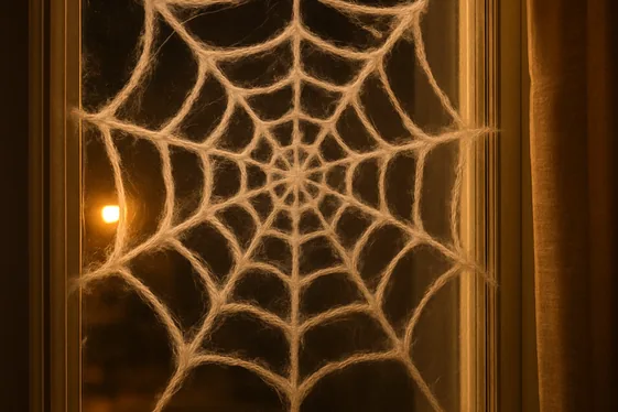 Spooky Spider Web Window Clings illustration