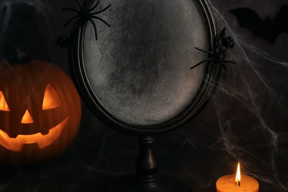 Haunted Mirror with Fog Effect illustration