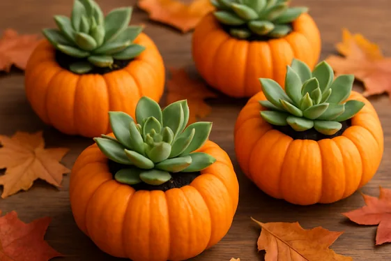 Pumpkin Succulent Centerpiece illustration